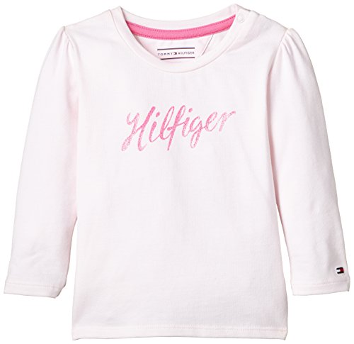 Tommy Baby-Girls CN Knit Long Sleeve Jumper, Pink, 3-6 Months (Manufacturer Size:68)