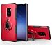 Produktbild Samsung Galaxy S9 Plus Hülle KingSang Stoßfest Schutzhülle mit Ring Fingerhalterung 360 Grad Drehbarer Ständer Handyhüllen Magnet Halterung Kickstand Silikon Handytasche Dual Layer Bumper Case für Samsung Galaxy S9 Plus Cover - Rot