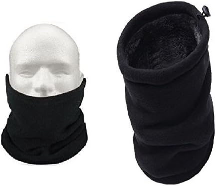 2X Multi functional Neckwarm thermal Black Motorcyle neckwarmer polar Fleece Snood Scarf for men's and ladies