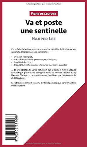 Book's Cover of Va et poste une sentinelle d'Harper Lee (Fiche de lecture): Résumé Complet Et Analyse Détaillée De L'oeuvre