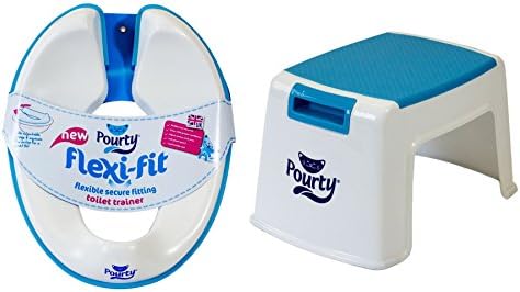 Pourty BUNDLE Flexi Fit Toilet Trainer (White/Blue) Step Up - BLUE - 2 ITEMS SUPPLIED
