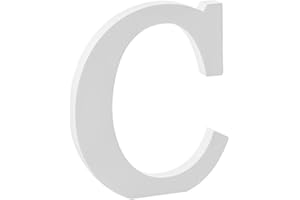 Libetui Lettre C en bois pour décoration de maison, salon, chambre d'enfant, fête, mariage, café, couleur blanche, taille 20 cm