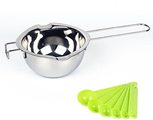 Stainless Steel Universal Double Boiler Baking Tools-Double Boiler Insert Melting Pot with Spoon for Butter Chocolate Cheese Caramel 18/8 Steel