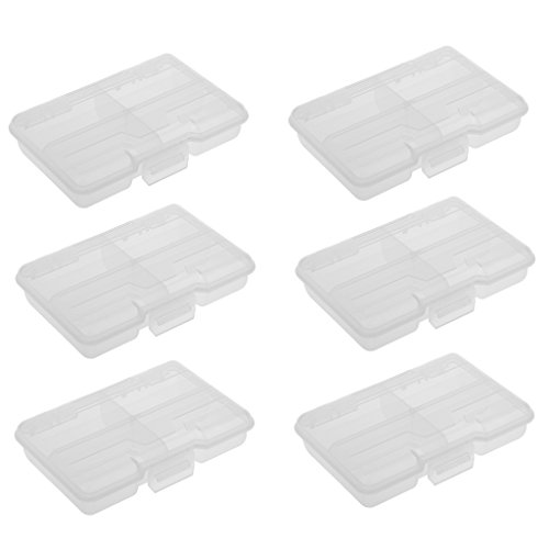 MagiDeal 6pcs/set 4 Fächer Aufbewahrungsbox für Schmuck / Ohrringe oder als Angelgerät Box / Köderbox, Multifunktioneller Aufbewahrungskoffer