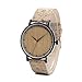 Produktbild YSCCSY Mens Holz Uhr Analog Quarz Leichte Ultradünne Bambus Hölzerne Uhren Männer Frauen Einfache Uhren Kork Band Für Geschenk Mit Box