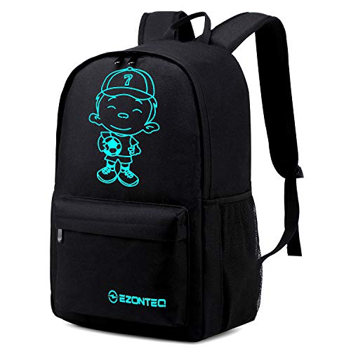 EZONTEQ Mochilas Escolares Niño Hombre Mujer Bolsa Impermeable, Mochilas Escolares Juveniles para Deporte Viaje, Material Escolar Mochilas, Casual Mochila Impermeable, Mochila Ligera Grande Negra.