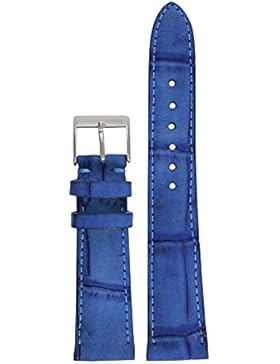 Versailles Uhrenarmband - HORWOOD Unikat Handgefertig Italien 20mm Bandbreite Aligatorleder Blau