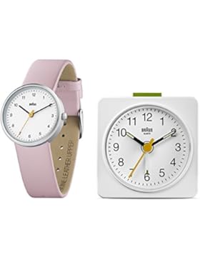 Braun Damen Uhren-Geschenkset Analog Leder - BN0231WHPK/BNC019WH