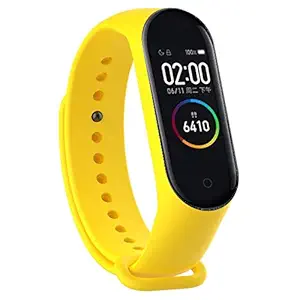 Mototive M4 Smart Band with HD Touch Display, Activity Tracker, Fitness Band, Waterproof & Sweatproof, Long Battery Life Suitable for All Smartphones-Yellow Strap