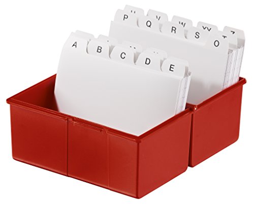 HAN 976-17, Karteibox DIN A6 quer, Innovatives, attraktives Design für max. 400 Karten mit Stahlscharnier, rot- weitere Farben auswählbar - 4
