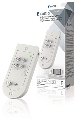 En Venta König KN-PROAMP24 - Amplificador de TV profesional de 23 dB
con 4 salidas con vía de retorno, color blanco en Amazon