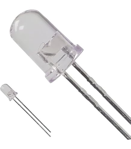 Lot De 10 LED Clignotantes 5mm + Résistances Pour 12V - Couleurs : Blanc, Bleu, Rouge, Vert
