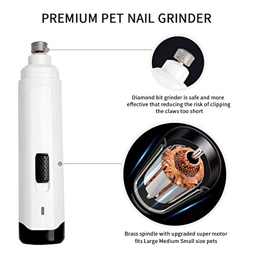 Professional Dog Nail Grinders, Electric Pet Nail File, Rechargeable