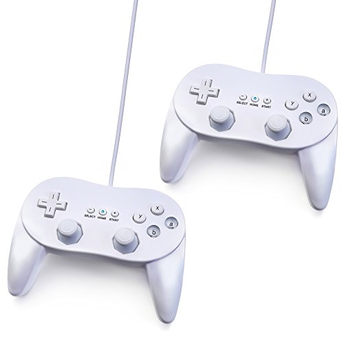 Preisvergleich Produktbild 2x JEINDEER Classic Controller Pro GamePad für Nintendo Wii Weiß