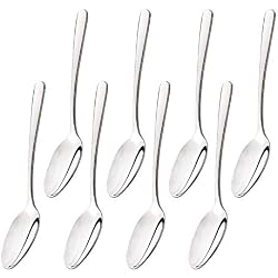 MIU COLOR 20cm Grandes Cuillères à Soupe Ovale en Acier Inoxydable Grandes Lot de 8