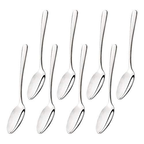 MIU COLOR 20cm Grandes Cuillères à Soupe Ovale en Acier Inoxydable Grandes Lot de 8