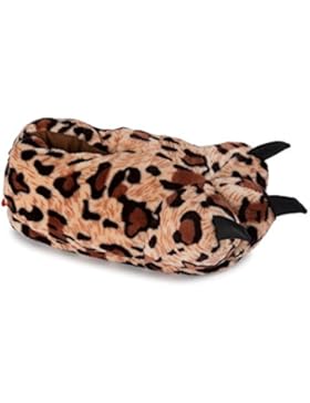 funslippers®, Kralle Tatze Schadstoffgeprüft** lustige Hausschuhe Tierhausschuhe braun Tiger Plüsch Monsterkrallen...