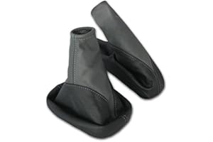 L & P CAR DESIGN Intersale Shift Boot and Handbrake Cuff Set,Opel ASTRA F Leather black-grey