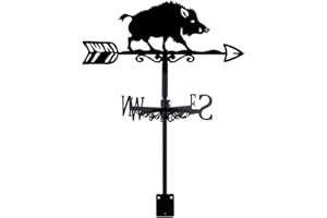 SUPERDANT Girouette de Jardin Exterieur en Fer en Forme de Sanglier Girouettes en Métal en Forme de Cochon Girouette Noire en Forme d'animal Girouette Art de Jardin Girouette de Toit