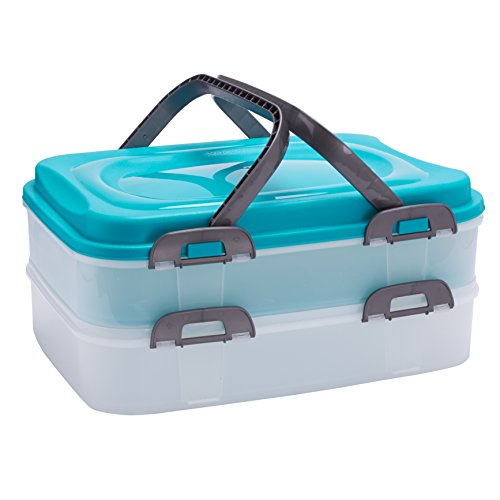 Frischhaltebox Container mit 2 Einsätzen und Traggriffen 40x30x18 cm - 3