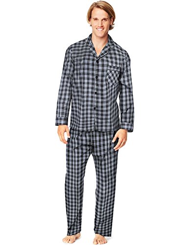 Preisvergleich Produktbild Hanes Men's Woven Pajamas-S-Grey / Black Plaid