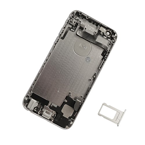 iPhone 6 Space Grau Gehäuse Vormontiert | Backcover Akkudeckel + Tasten + Ladebuchse + Werkzeug inklusive | Komplett Einheit als Ersatz oder Reparatur | für Apple iPhone 6 | inklusive Werkzeug-Set für den Austausch & Einbau | NEU Rahmen (iPhone 6, Space Grau)