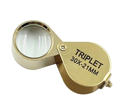 Hits_FR Co.,LTD Dor¨¦ 30X 21mm Pocket Bijoux Loupe Portable Pliant Loupe Multifonction Lentilles de Grossissement pour la Lecture Inspection Gem Rock Timbre Coins Loisirs par SamGreatWorld