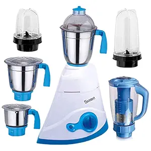 Sunmeet White Color 1000Watts Mixer Grinder with 2 Bullet Jar Plus 4 Jar and 1 Juicer Jar with Filter, 1 Large Jar, 1 Medium Jar and 1 Chuntey Jar 2019 LF Make in India