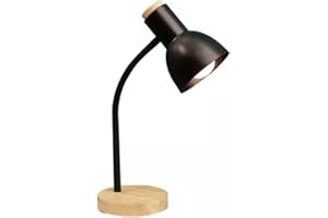 BEL AIR HOME - Lampe de bureau ARGOS, 1xE-27 avec bois (NOIR)