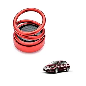 Car Solar Ring Air Freshener Double Loop Rotary Air Conditioner Dashboard Air Freshener Perfume Red for Honda Amaze