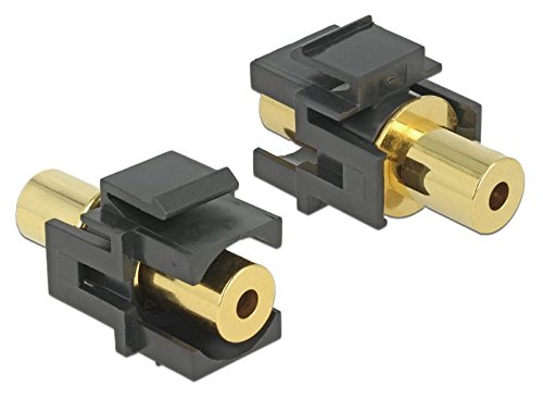 DELOCK Keystone Modul Klinkenbuchse 3,5 mm 4 Pin > Klinkenbuchse 3,5 mm 4 Pin vergoldet schwarz