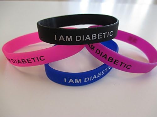 I am Diabetic Wristband in Purple - Medical Alert Diabetes Silicone Bracelet