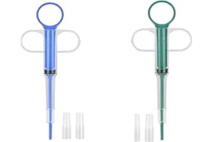 JchEnye 2 Piezas Tablet Feeder, Medication Feeder Pet Pusher Syringe Pill Injector, Tablet Feeder Nursing Pusher Shot Pill Feeder for Cats Small Dogs, Blue/Green