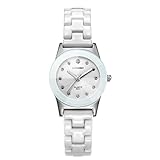 Longbo Damen Luxus Keramik Trageriemen Strass Analog Quarzuhr weiß Jade Fall Armband Handgelenk Uhren Fashion crystal-accented Paar Uhren für Damen