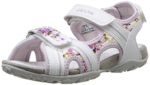 Geox Girls' JR SANDAL ROXANNE A Fashion Sandals White Weiß (WHITE/LILACC0761) Size: 13