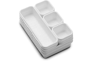 madesmart Premium Antimicrobial 8-Piece Interlocking Bin Pack Customizable Multi-Purpose Drawer, One Home Organization, EPA Certified, White