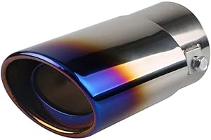 iSpchen Terminale Di Scarico Universale,Terminale Scarico Per Auto In Acciaio Inossidabile Tubo Di Scarico Gola Coda Decorazione Tubo Di Scarico Marmitta Punta Della Marmitta Dell'Auto,Blu Cotto