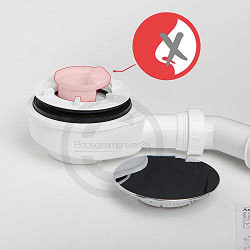 Aquabad TRAPFLEX® Ablaufgarnitur Set Extraflach Chrom inkl. Ø90mm Siphon, Ablaufbogen und Flexanschluss - 4