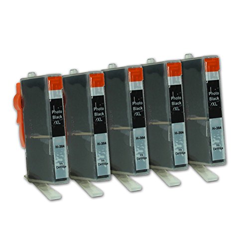 5 Druckerpatronen kompatibel zu HP 364 XL / CB322EE (Photoschwarz) passend für HP DeskJet D-5400 D-5445 D-5460 OfficeJet 7515 PhotoSmart 7510 7520 B-8550 C-5300 C-5324 C-5370 C-5373 C-5380 C-5383 C-5388 C-5390 C-5393 C-6300 C-6324 C-6380 C-6383 D-5400 D-5445 D-5460 D-7500 D-7560 B-410-a B-410-c B-410 C-309-g C-310-a C-410-a C-410-b C-410-c C-410-d C-410-e C-410 Fax-C-309-a TouchSmart-Web-C-309-n