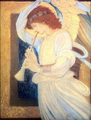 GFM Painting Handmade Oil Painting Reproductions of Angel,Oil Painting by Sir Edward Coley Burne Jones - 72 By 96 inches