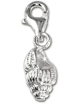 SilberDream 925 Sterling Silber Charm See Muschel Anhänger für Armband Kette Ohrring FC1004