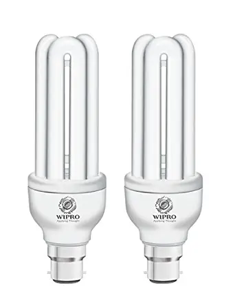 Wipro Duo 3U 20-Watt B22 Base CFL (Cool Day Light), Pack of 2