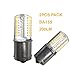 Produktbild qlee 2 BA15S LED-Lampe SMD3014 Warm Weiß 2700–3000 K DC12 V AC12 V Boot Licht Ersatz Leuchtmittel für Auto RV Camper SUV MPV Auto Drehen Schwanz Lesung Backup Lights 360 ° Beam