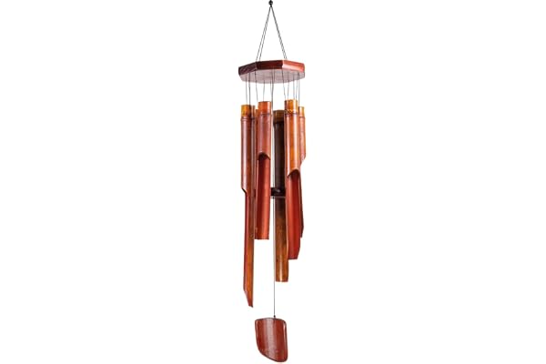 CIM Carillon - Bambou XL - Hauteur Totale: 103cm - Inclus Crochet de Suspension – Décoration résistant aux intempéries - Carillon du Vent