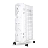 【Portátil & práctico】Su peso de 9,6 kg y sus 9 elementos hacen que este radiador se traslade fácilmente gracias a sus 4 ruedas con giro de 360 grados y su asa. Cuando no esté en uso el cable se recoge en el hueco diseñado para ello.