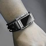 Altsommer Armband Leder für Fitbit Charge 2 Armband,Fashion Business Leder Ersatz Armband mit Metallschnalle, Armband Metall Klassische Schnalle Sport Bügel für Damen Herren (Darkblau)