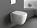 Produktbild Aqua Bagno Hänge-Dusch-WC Luca mit integrierter Bidet/Taharet-Funktion manuelle Bedienung Softclose WC-Sitz modernes Design, 505x363 mm
