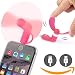 Produktbild NETANGELA USB-Mini-Ventilator für iPhone 5, 6, 6S, 7 Plus, Hand-Telefon-Ventilator für Samsung Xiaomi Android, Samsung, LG, HTC, Smartphones (Pink)