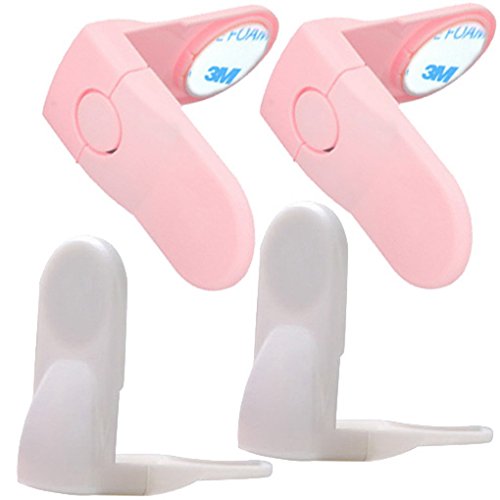 Happy Cherry Child Kids Baby Door Fridge Drawers Safety Lock(4 Pack,White and pink)