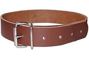 LEDERRIEMEN.COM Leather fastening strap with roller buckle, fixing strap, leather strap, buckle, colour: red-brown, size: 2 cm wide x 20 cm long